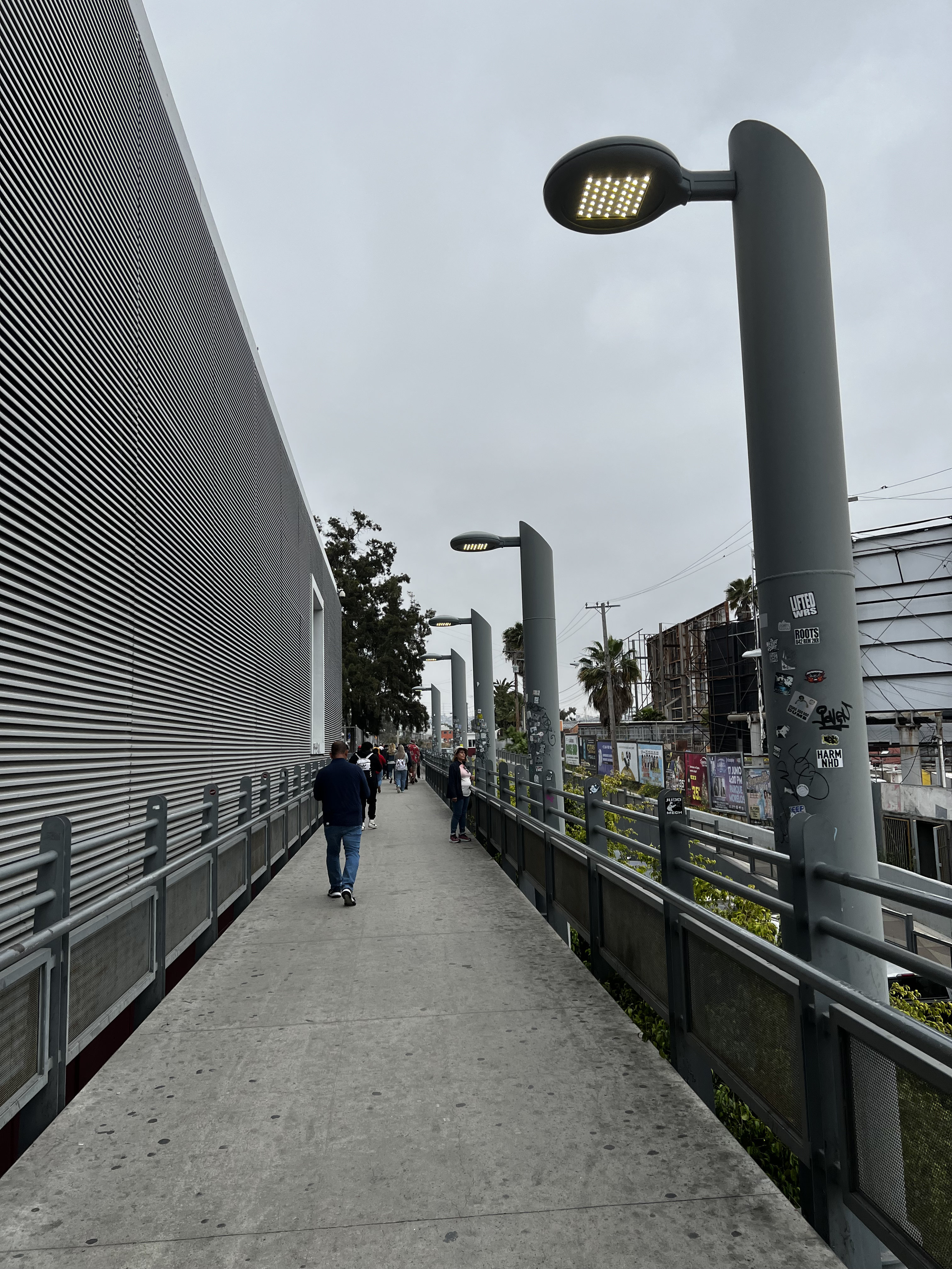 Exiting the border crossing building